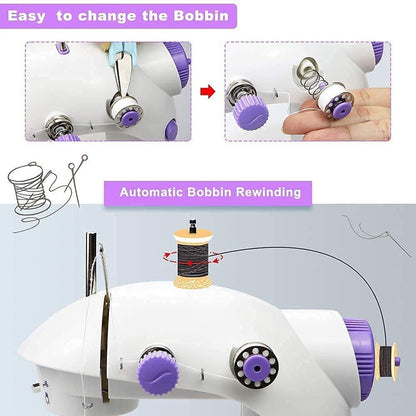 Home Tailoring Sewing Machine With Extension Table Set, Foot Pedal, Adapter Mini Electric Silai Machine, Portable Stitching Machine/Tailoring Machine (X1019))