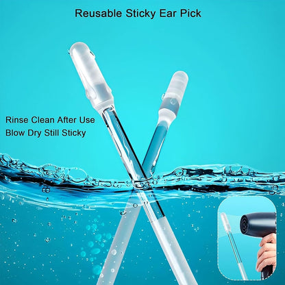 Ear wax Cleaner Stick Silicone Reusable Sticky Ear wax Removal Kit (12 Pcs Set) (X523)