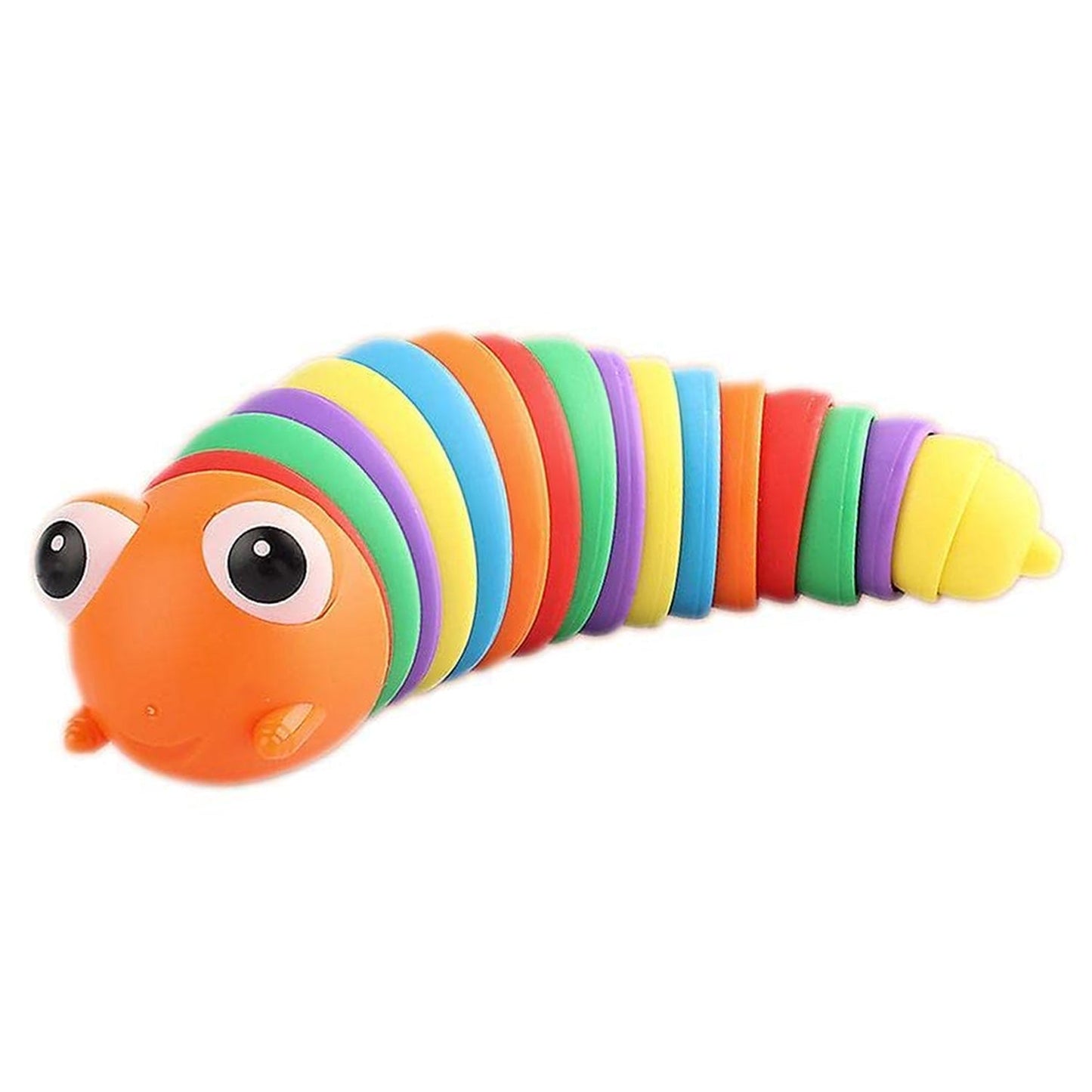 MKK-43-3D Rainbow Color Plastic Slug Fidget Toys, Stress Relieving Toy, Sensory Slug Toy for Boys and Girls, Finger slug Toy, for Autistic, Caterpillar Fidget Toys Stress Relief Gifts for Toddlers Kids Adults  (1 Pc)