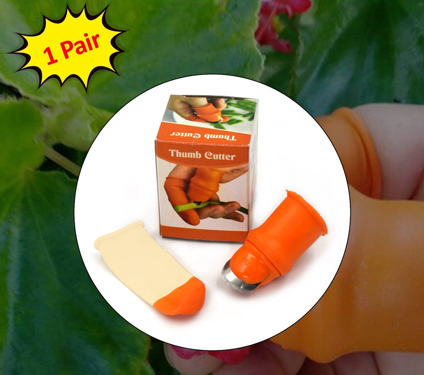 V thumb cutters in box, ready for use.