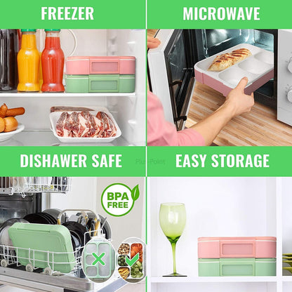 Lunch Box 4 Compartment With Leak Proof Lunch Box For School  Office Use (X493)