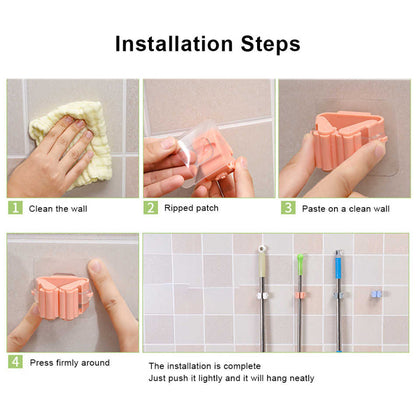 MKK+53-Magic Sticker Series Self Adhesive Mop and Broom Holder
