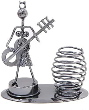 MUSICIAN PLAYING GUITAR PEN STAND SHOWPIECE (X928)