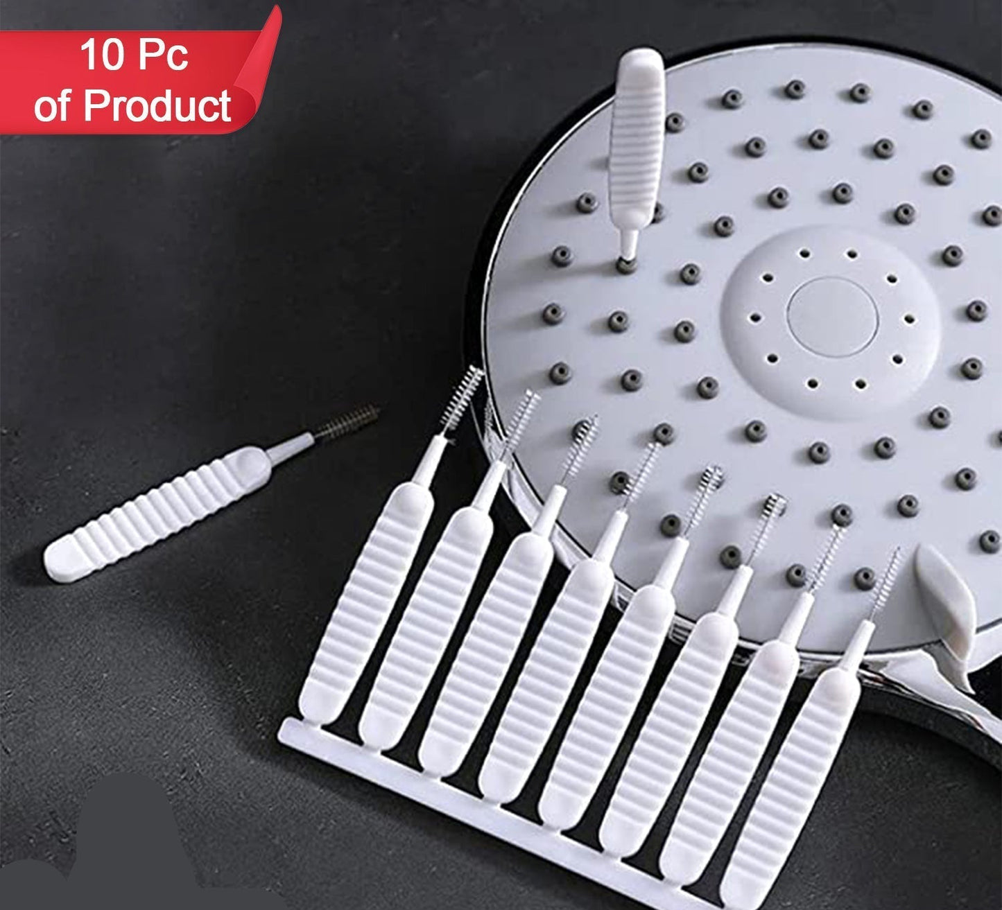 Reusable brush for cleaning shower nozzles