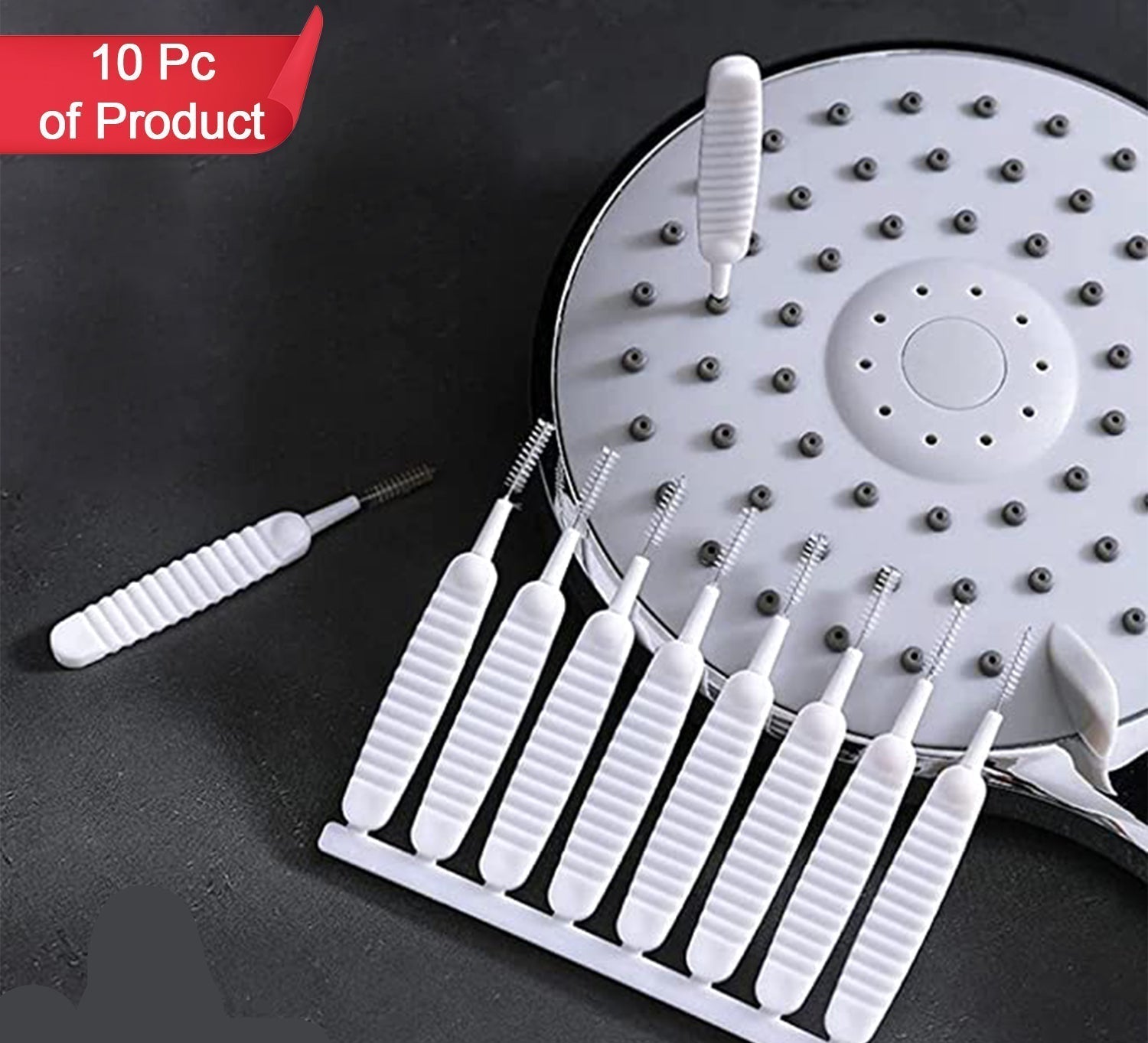 Reusable brush for cleaning shower nozzles