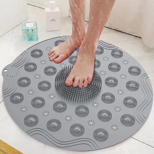HEAVY QUALITY BIG SIZE ANTI SLIP BATH MAT WITH HARD & SOFT SCRUBBER (X512)