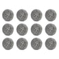 Round shape stainless steel scrubber, pack of 12, effective for cleaning.