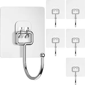 HOOK KADI TRANSPARENT / SELF ADHESIVE TOWEL HANGER RACK (PACK OF 10PCS) (X858)