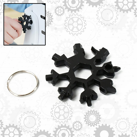 Durable & Portable 18 in 1 Snowflake Multi-Tool, Snowflake Bottle Opener Flat Phillips Screwdriver Kit Wrench (X910)