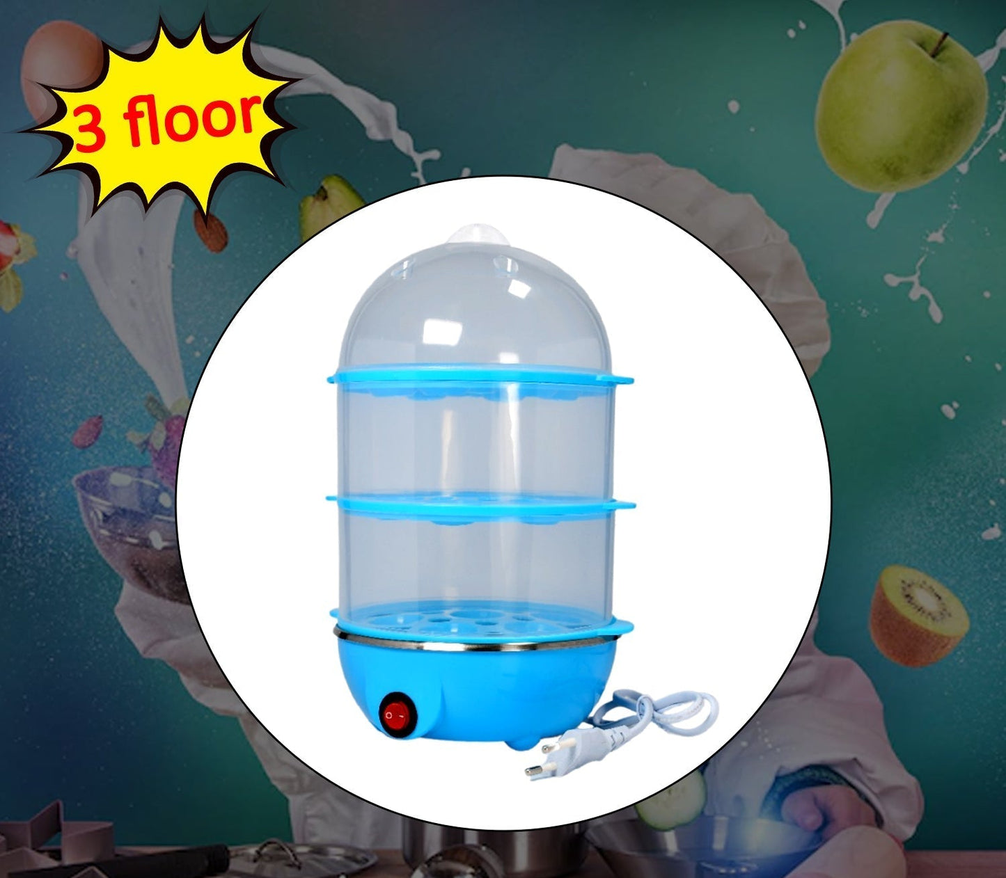 MKK-52-Egg Boiler / Poacher / Cooker / Electric Steamer (3 Layer)