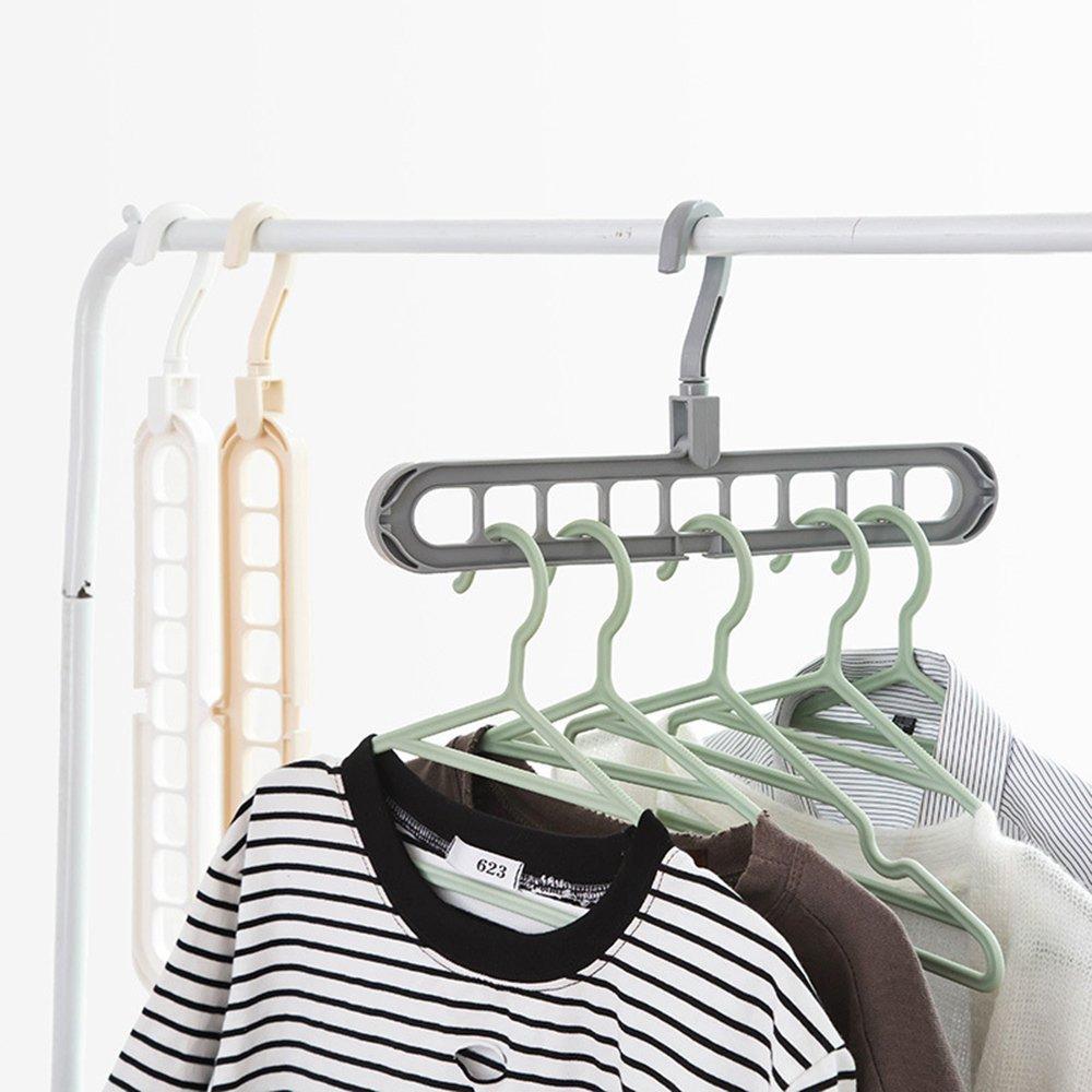 9 Hole Plastic Hanger Hanging hook Indoor Wardrobe Clothes Organization (X352)
