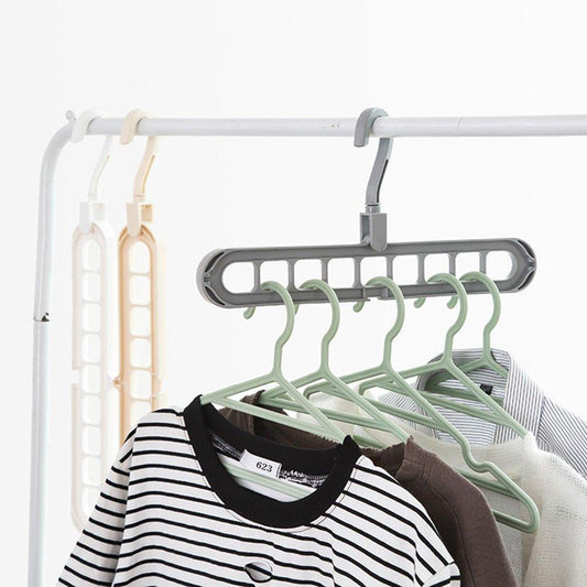 9 Hole Plastic Hanger Hanging hook Indoor Wardrobe Clothes Organization (X352)