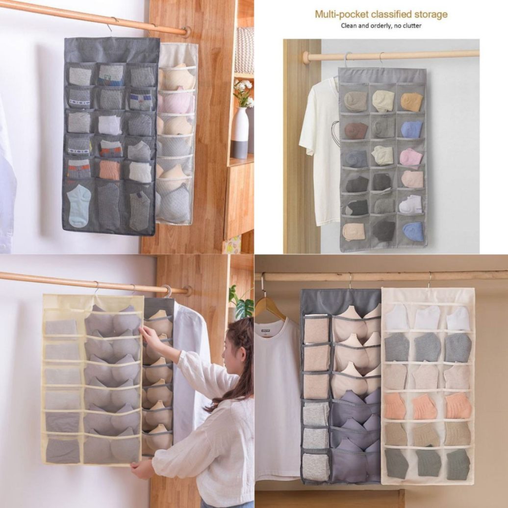 30 GRID CLOTH ORGANIZER WITH HANGER (X369)
