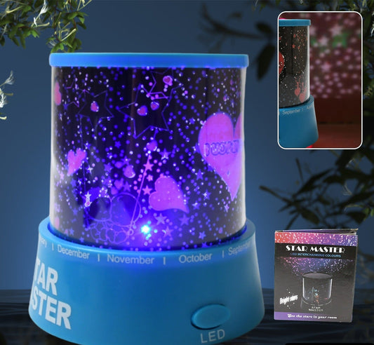 LED Projector Night Light Amazing Lamp, 3 Battery operated lamps, Rotation With the music Function, Master for Kids Bedroom Home Decoration Night Romantic Gift (Battery Not Included / 1 pc)