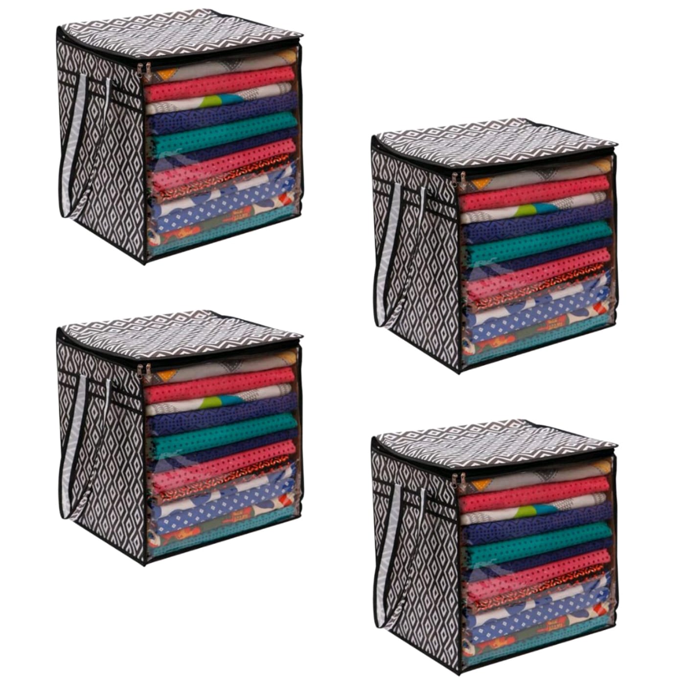 XL SAREE / CLOTH COVER WITH FULL FRONT WINDOW (40*38*33CMS) (RANDOM COL. & DESIGN) (1PC) (YS+X134)