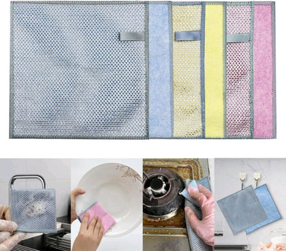2 IN 1 CLEANING COLOR CLOTH STEEL WIRE/SCRUBER (1 PC) (YS+X133)