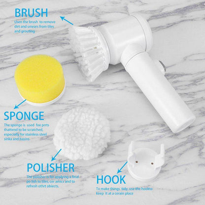 5in1 Home Kitchen Electric Cleaning Brush, Electric Spin Scrubber (X971)