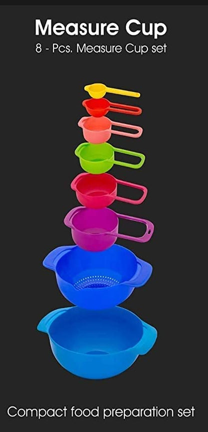 8 PIECE NESTING BOWLS WITH MEASURING CUPS  SET (X546)