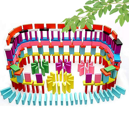 120 PCS Dominoes Blocks Set Multicolor Wooden (X3007)