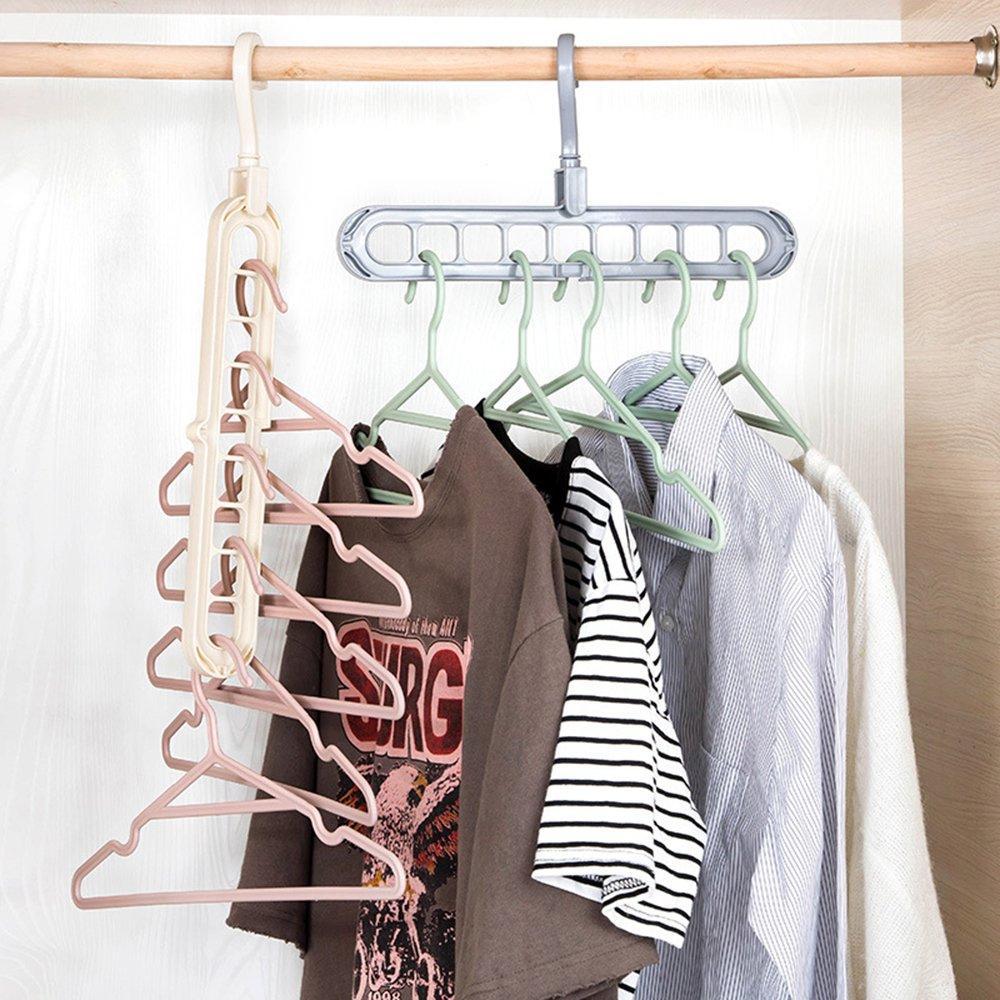9 Hole Plastic Hanger Hanging hook Indoor Wardrobe Clothes Organization (X352)