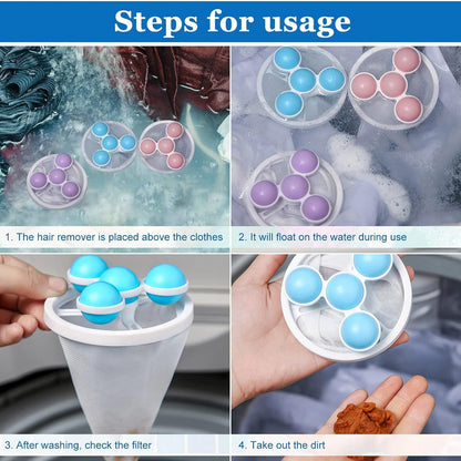 Laundry Ball Floating Lint Hair Remover Net Mesh Bag Dryer (1 Pc)(X67)