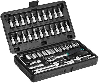 46pcsmetal 14 Socket Set (Black 46pcs) (X673)
