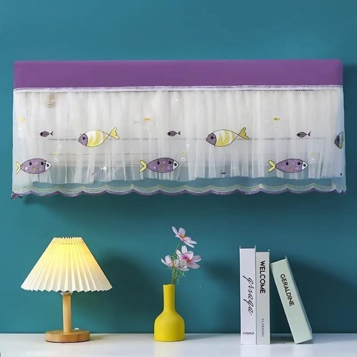 Ac Cover Air Conditioning Dust Cover Folding Designer Ac Cover For Indoor Split Cove (1 Pc) (ac curtain) (X354)