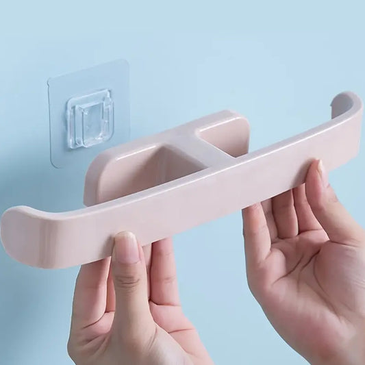 Bathroom Towel Slipper Hanging Rack Self Adhesive Wall Mounted (1 Pc) (X1021)