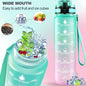 Motivational Water Bottle With Straw  Time Marker Bpa-free Tritan Portable Gym Water Bottle Leakproof Reusable Special Design For Your Sports Activity Hiking Camping (X718)