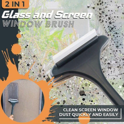 Brush 2 in 1 Mesh Cleaning Brush & Wiper with Extended Handle Window Cleaning Brush Net Cleaner,Magic Window Cleaner Brush, Window Mesh Cleaner (1 Pc) (X1044)
