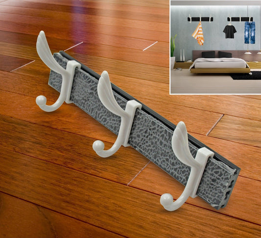 MKK-21-Cloth hanger, Wall Door Hooks Rail for Hanging Clothes for Hanging Hook Rack Rail, Extra Long Coat Hanger Wall Mount for Clothes, Jacket, Hats, 6 Hook