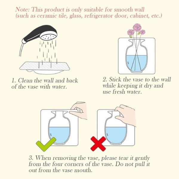 Wall Hanging Silicone Flower Pot Sticker Plant Rack for Decoration  (MultiColour) (X330)