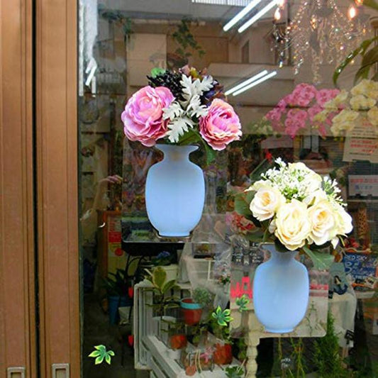 Wall Hanging Silicone Flower Pot Sticker Plant Rack for Decoration  (MultiColour) (X330)