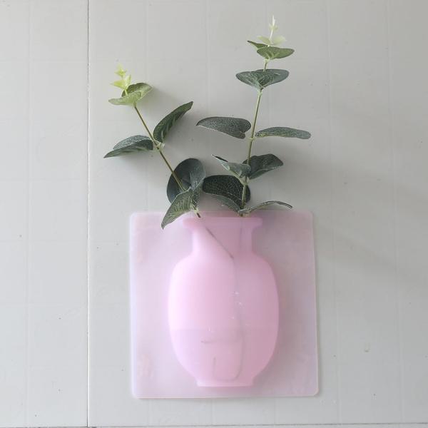 Wall Hanging Silicone Flower Pot Sticker Plant Rack for Decoration  (MultiColour) (X330)