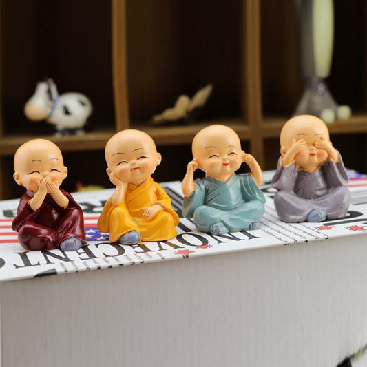 4 PCS BUDDHA MONK STATUE (X513)