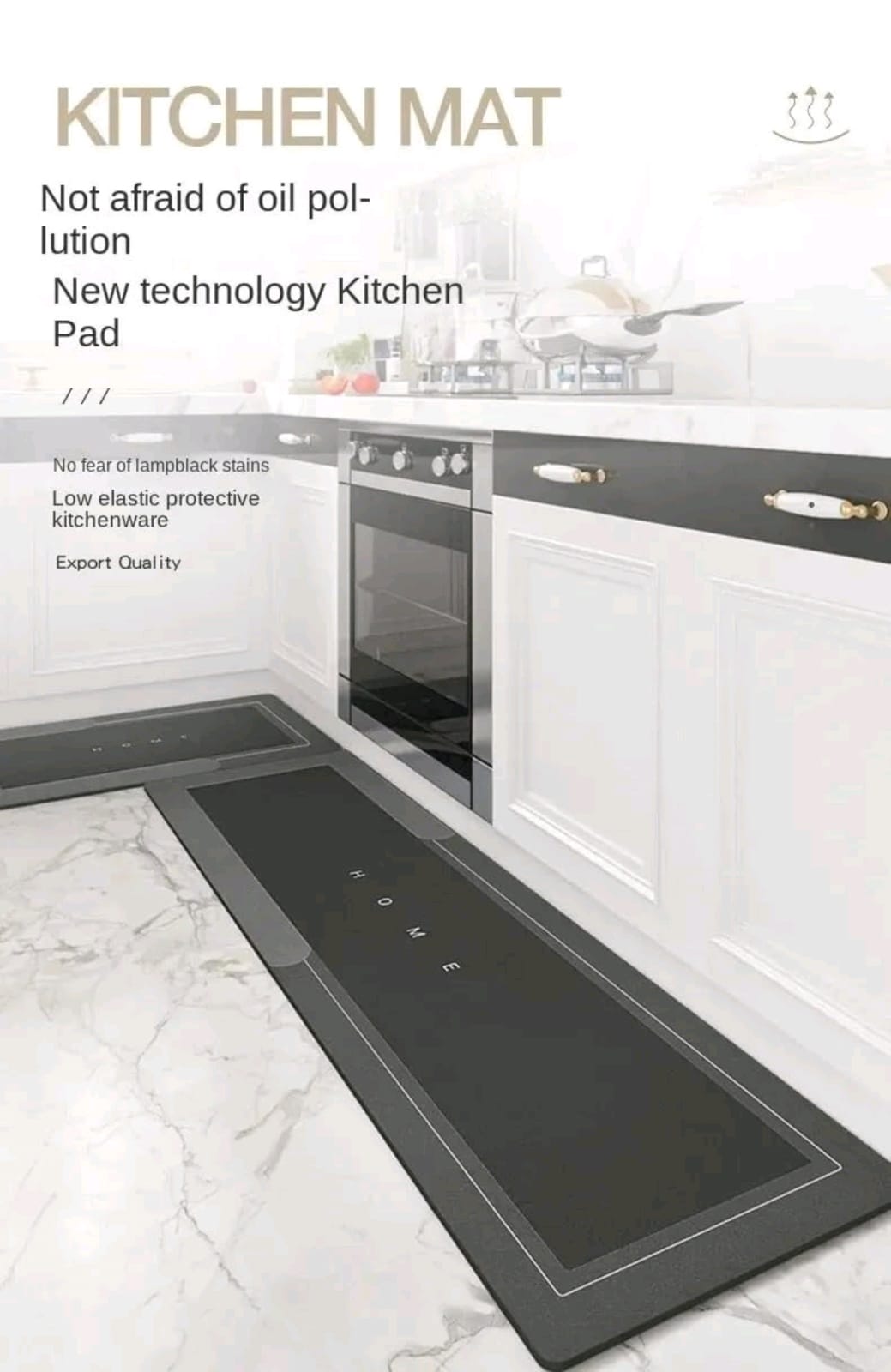 2PC Kitchen 3D Rubber Abstract Floor Mat (39*58)(39*118) (YS+X117)