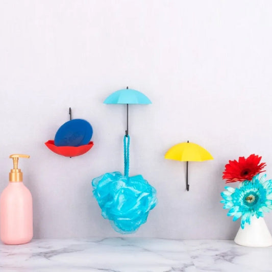 Multipurpose Umbrella Key Hat Holder Wall Hanging Hook Multicolor (X655)