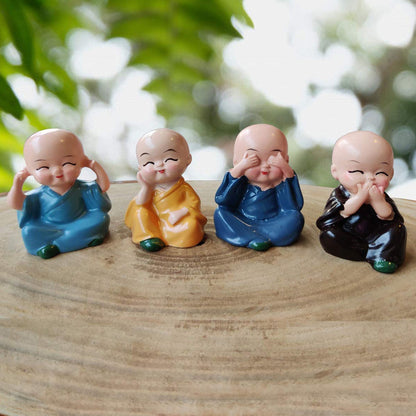 4 PCS BUDDHA MONK STATUE (X513)