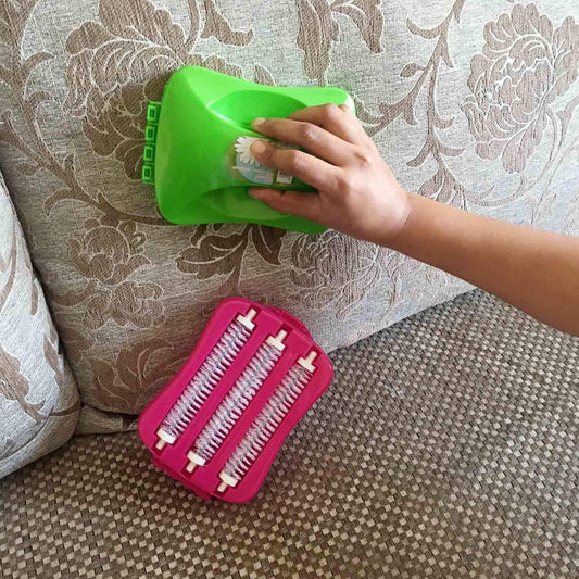 Plastic Handheld Carpet Roller Brush Cleaning with Dust Crumb Collector, Wet, and Dry Brush (X812)