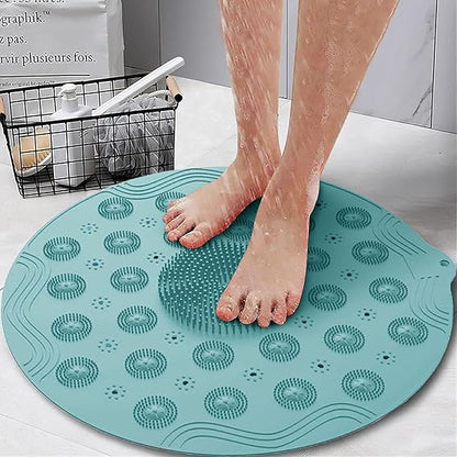 HEAVY QUALITY BIG SIZE ANTI SLIP BATH MAT WITH HARD & SOFT SCRUBBER (X512)