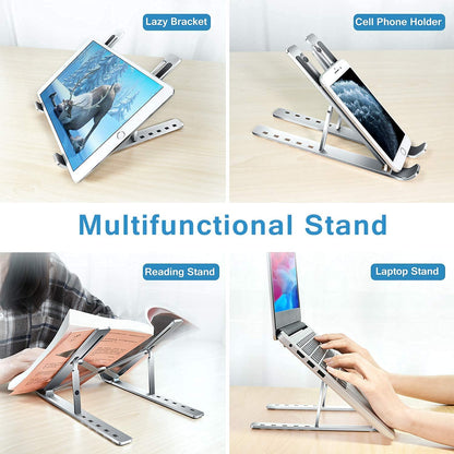 Laptop Stand for Desk | Metal Portable Laptop Stand, with 6 Adjustable Angles | Laptop Riser, Phone, and Tablet Stand | Compatible for All Laptop (X554)