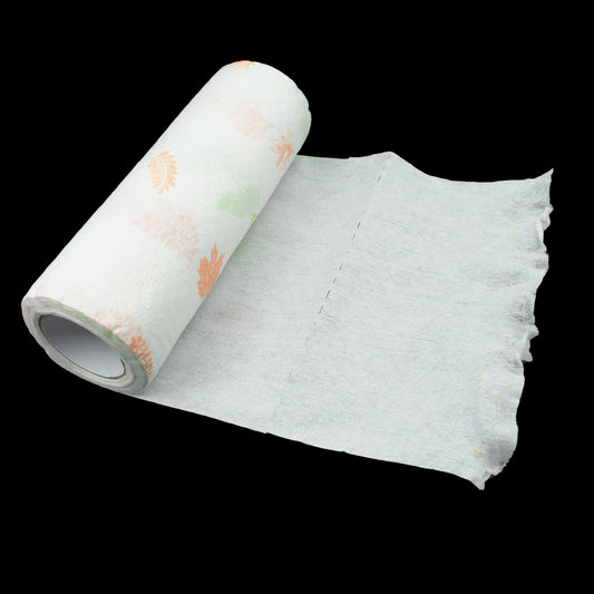 Non Woven Reusable And Washable Kitchen Printed Tissue Roll Non-stick Oil Absorbing Paper Roll Kitchen Special Paper Towel Wipe Paper Dish Cloth Cleaning Cloth 40 Sheets  Pulls