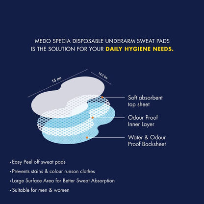 Underarms Sweat Pads Disposable Highly Absorbent Pads  (Pack Of 10) (X813)