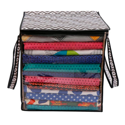 XL SAREE / CLOTH COVER WITH FULL FRONT WINDOW (40*38*33CMS) (RANDOM COL. & DESIGN) (1PC) (YS+X134)