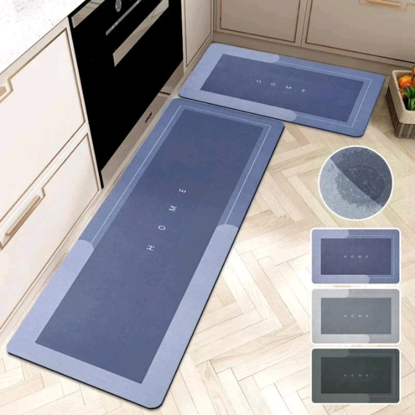 2PC Kitchen 3D Rubber Abstract Floor Mat (39*58)(39*118) (YS+X117)