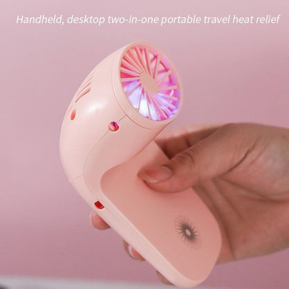 MKK-38-Portable Mobile Phone Holder Fan  Personal Fan Multi- Function Fan Handheld Charging Fan (Battery Not Include)