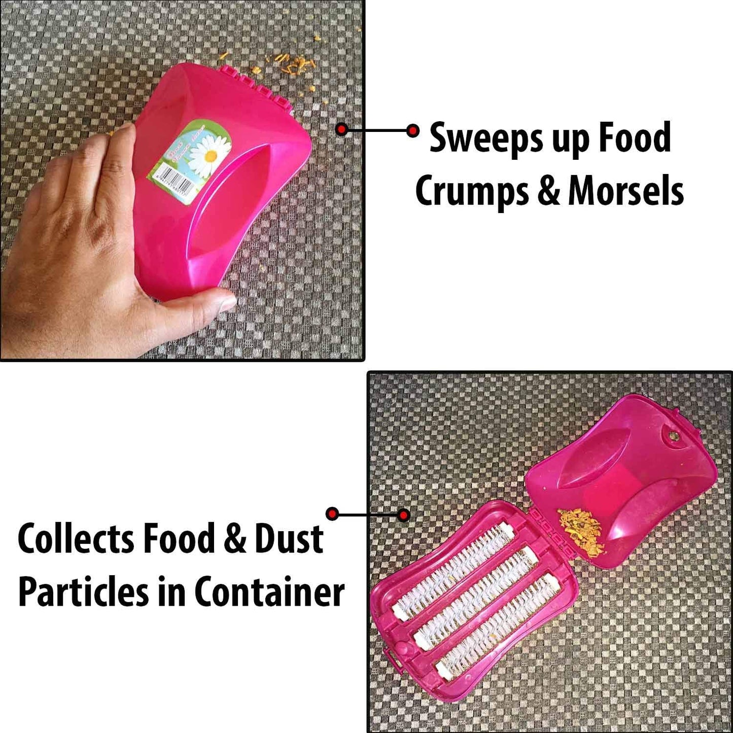Plastic Handheld Carpet Roller Brush Cleaning with Dust Crumb Collector, Wet, and Dry Brush (X812)