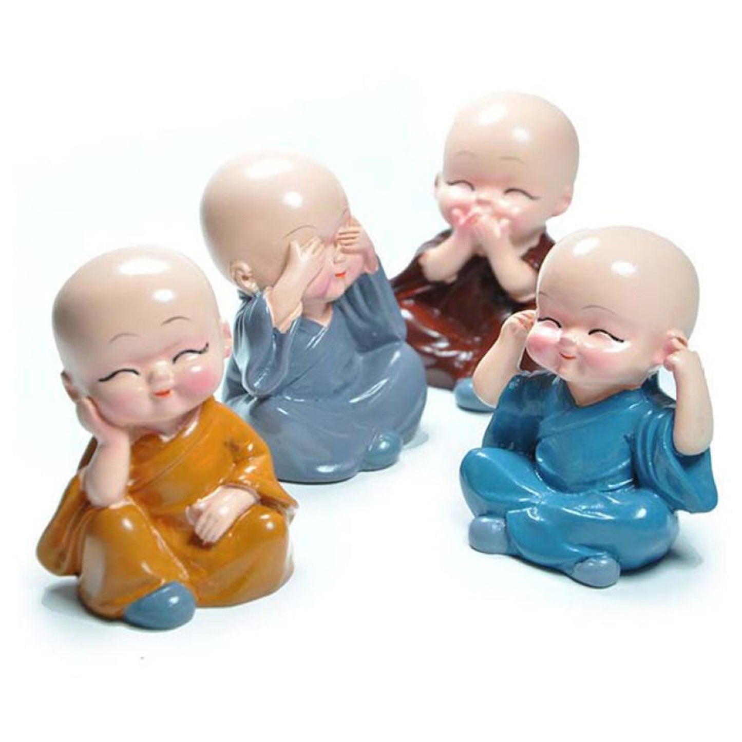 4 PCS BUDDHA MONK STATUE (X513)