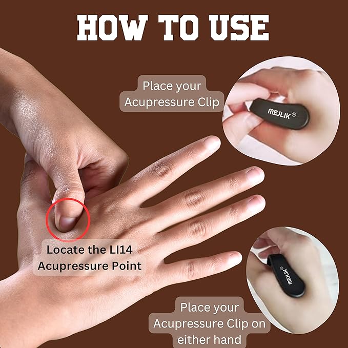 Sugar Control LI4 Acupressure Point Clip, Hand Pressure Massage Clip (1 Pc / Mix Color / With Color Box)(X201)