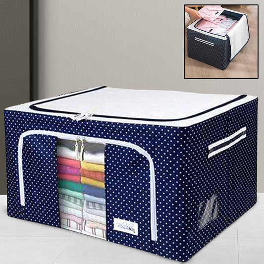 Foldable Steel Frame Clothes Living Storage Organizer Handled Bag (X502)